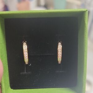 Gold Crystal Huggie Hoop Earrings - Women Jewelry